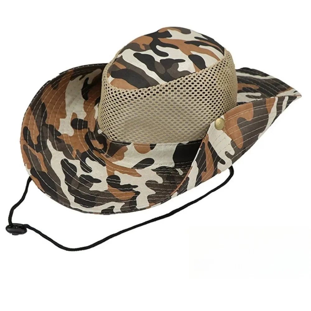 Mens Outdoor Hunting Hats - Camouflage Mesh Bucket Hats Wide Brim