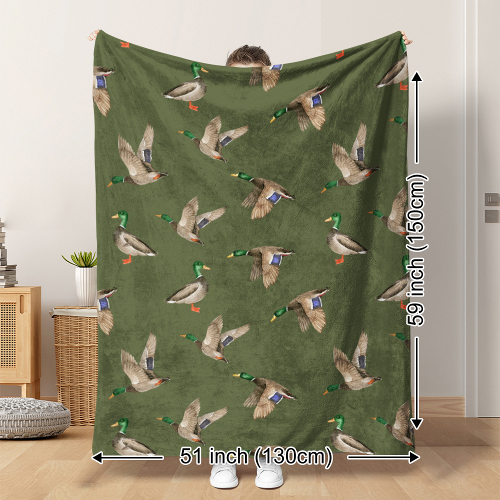 Outdoor Hunting Fleece - Mallard Duck Fleece Blanket Hunting Outdoor