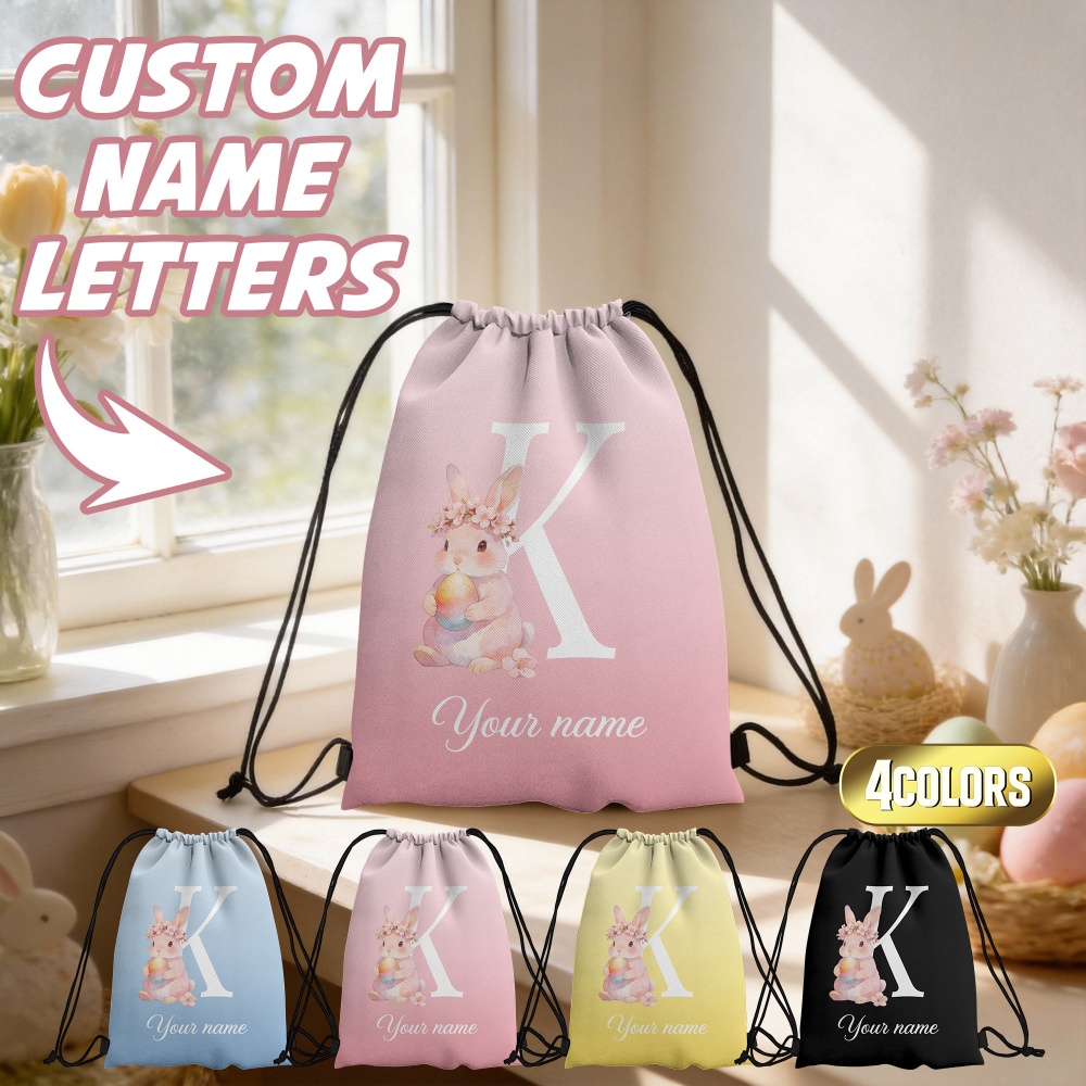 Hunting Outdoor Gear - 1pc Custom Easter Initial Drawstring Bag