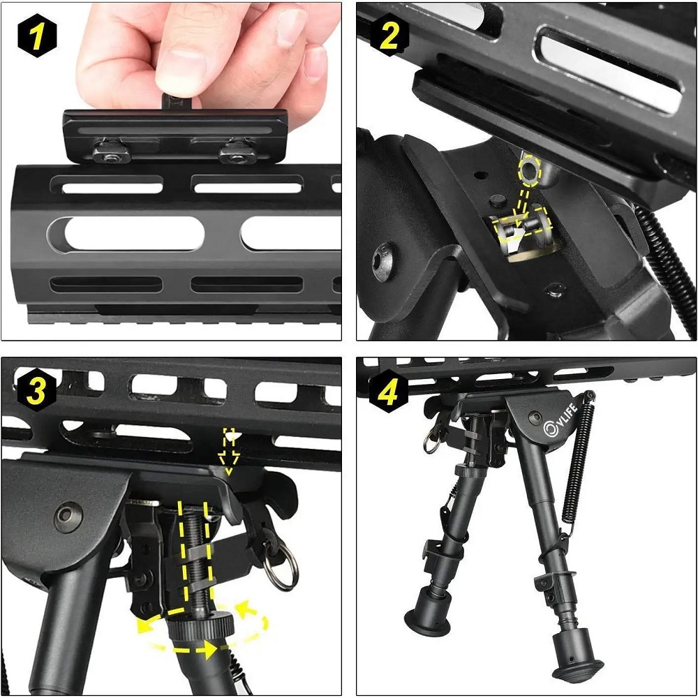 Bipod Rifle Mount - Tactical M-lok Mount Handguard Adapter Low