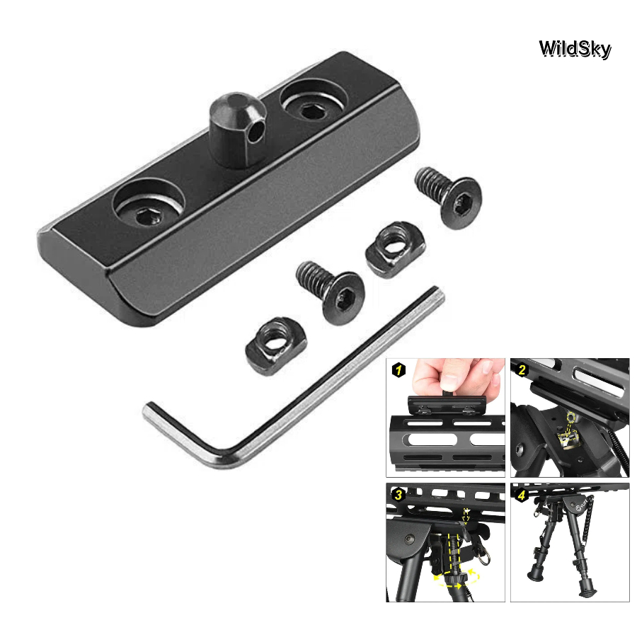 Bipod Rifle Mount - WildSky M-lok Mount Picatinny Bipod Adapter