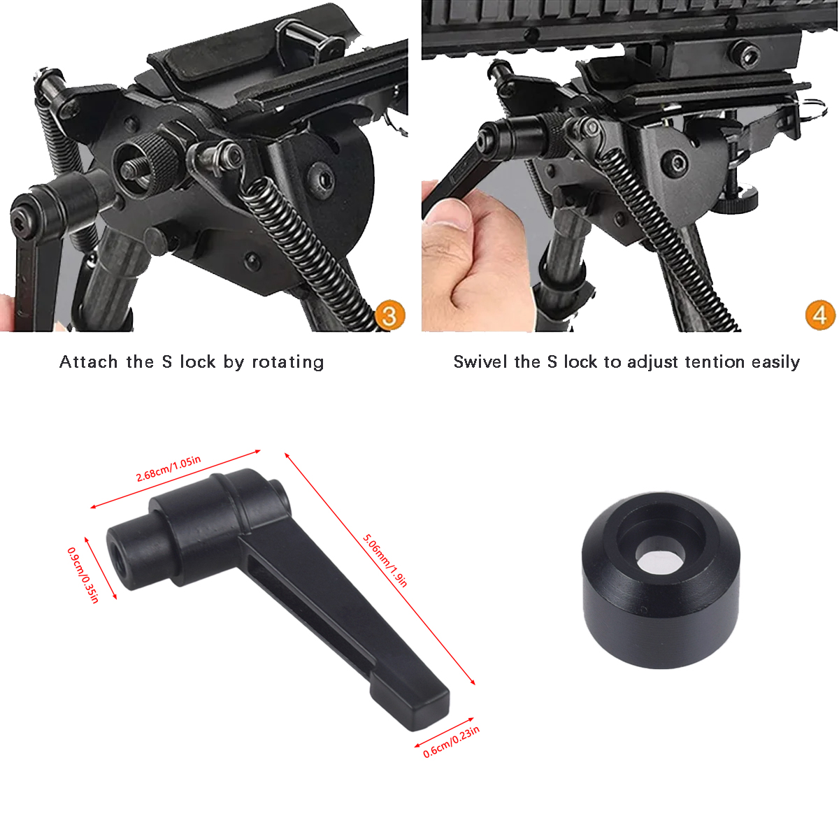 Bipod Rifle Mount - Tactical Quick Adjust Swivel Harris Bipod