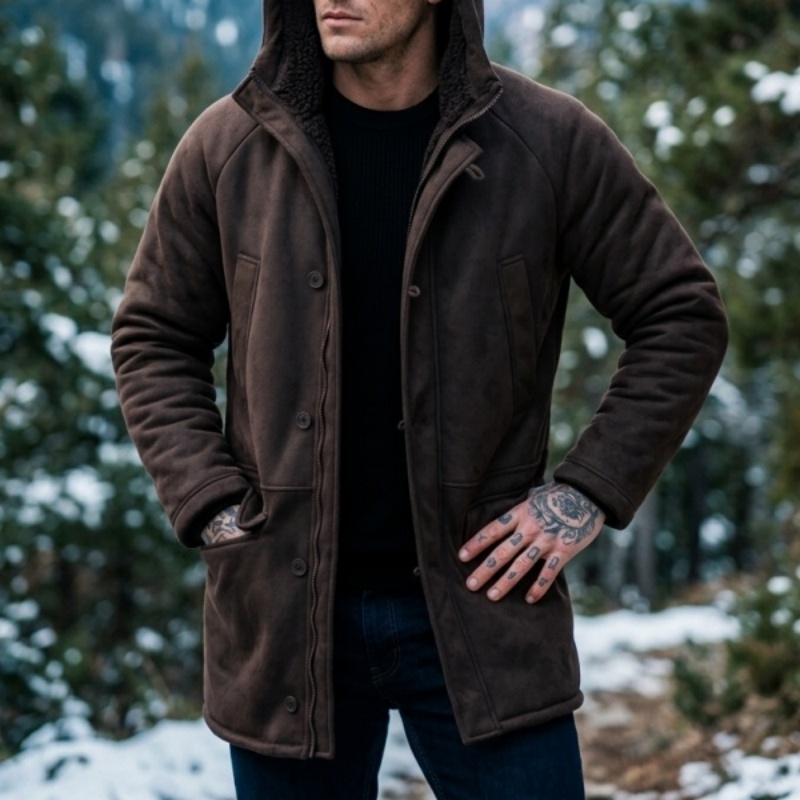 New Men's Faux Fur Lined Hoode - Outdoor Hunting Fleece recension och pris
