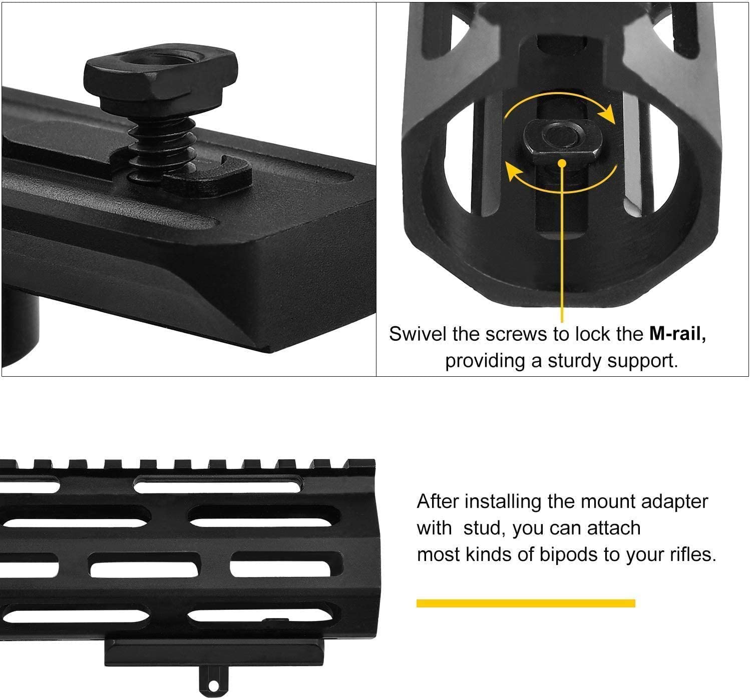 WildSky M-lok Mount Picatinny  - Bipod Rifle Mount recension och pris