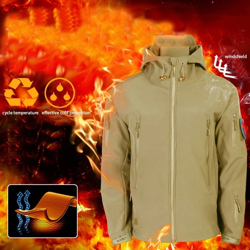 Men's Winter Jacket Soft Shell - Outdoor Hunting Fleece recension och pris