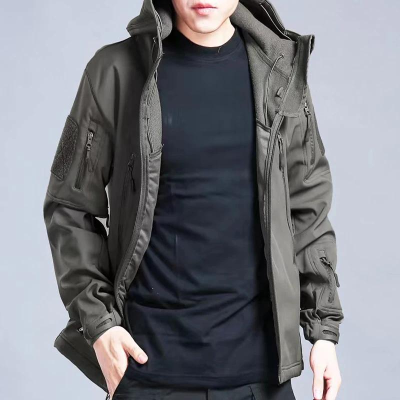 Men's Winter Jacket Soft Shell - Outdoor Hunting Fleece recension och pris
