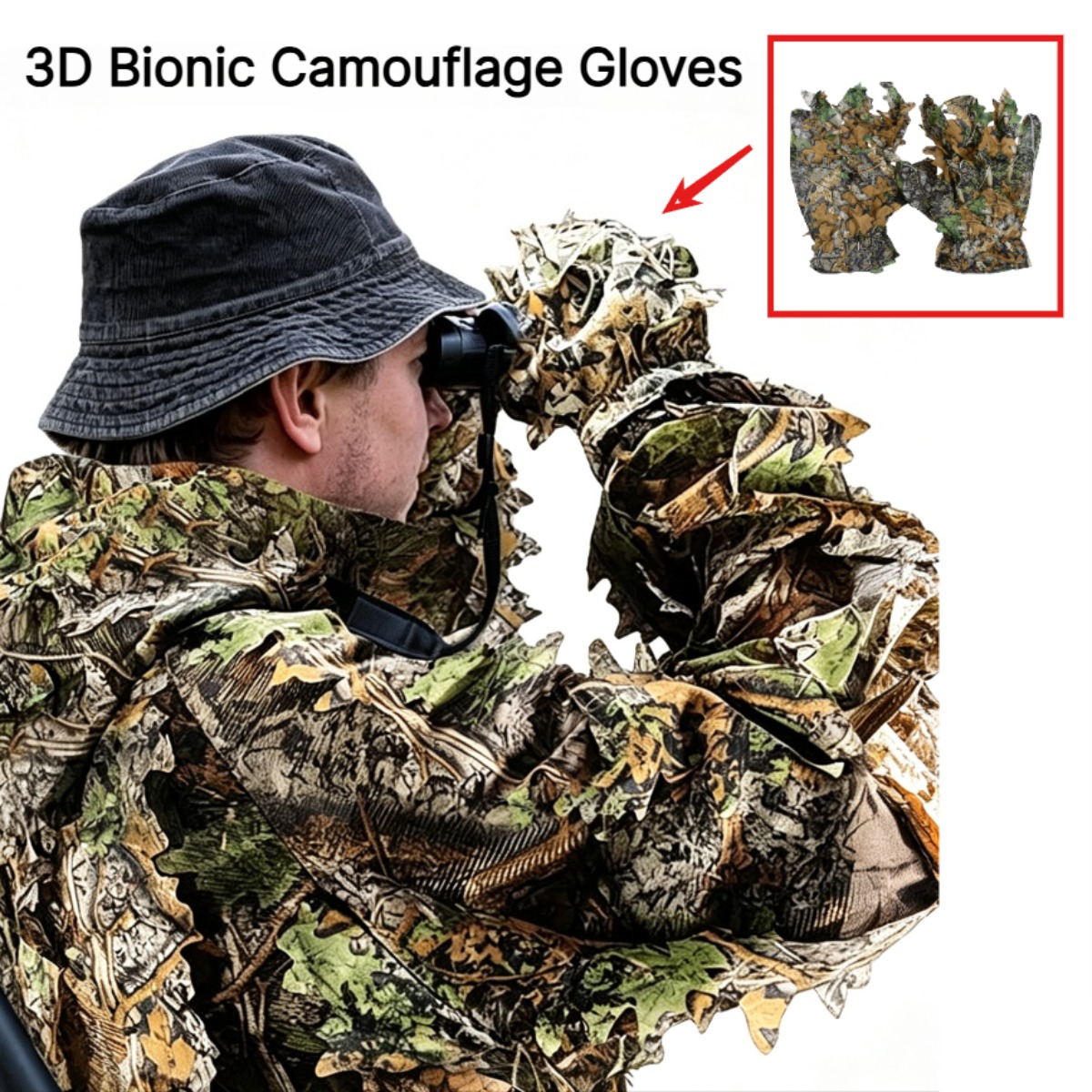 3D Camouflage Leaf Hunting Glo - Outdoor Hunting Gloves recension och pris