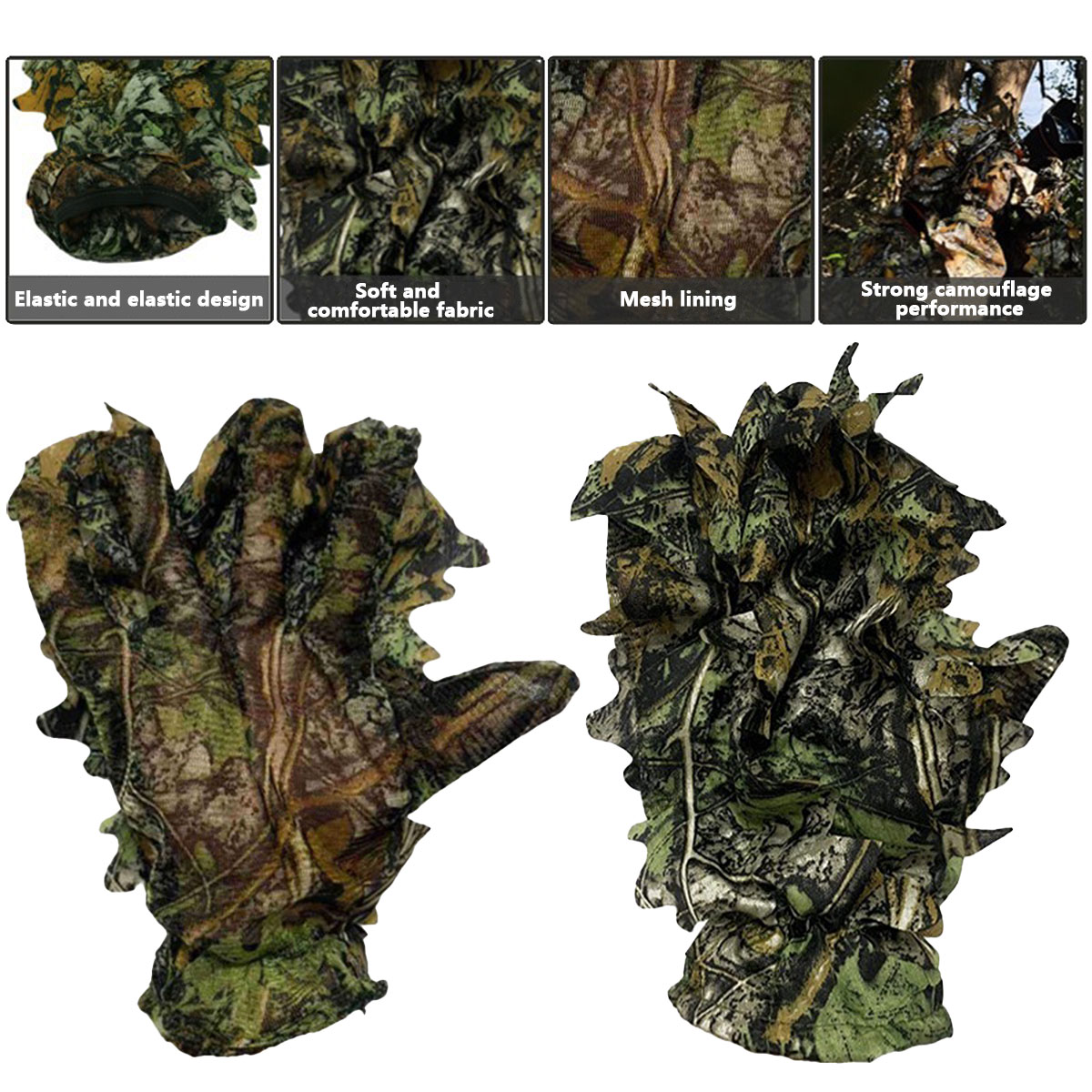 3D Camouflage Leaf Hunting Glo - Outdoor Hunting Gloves recension och pris